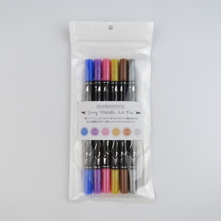 ネイルアート用品(筆など) vi2 2ウェイメタリックアートペン（6本セット）人気商品