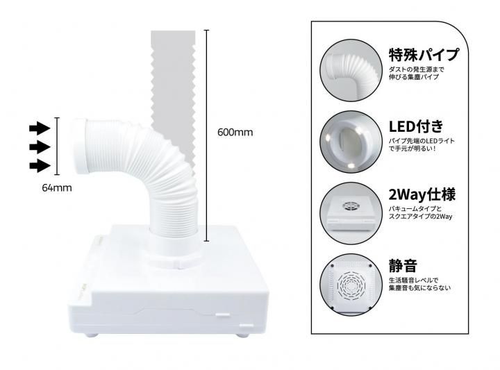 ダストコレクター ヴァンスーサーII LED付 2WAY
