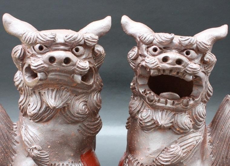 最終値下げ超美品シーサー焼締め激レア一点もの