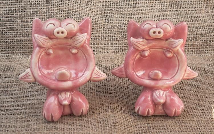 ◇◇PINK シーサー◇◇ 沖縄で購入 珍しい レア かわいい 置物