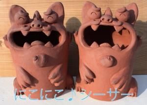 門柱や屋根の上に飾る迫力のある大きなサイズのシーサー|シーサー