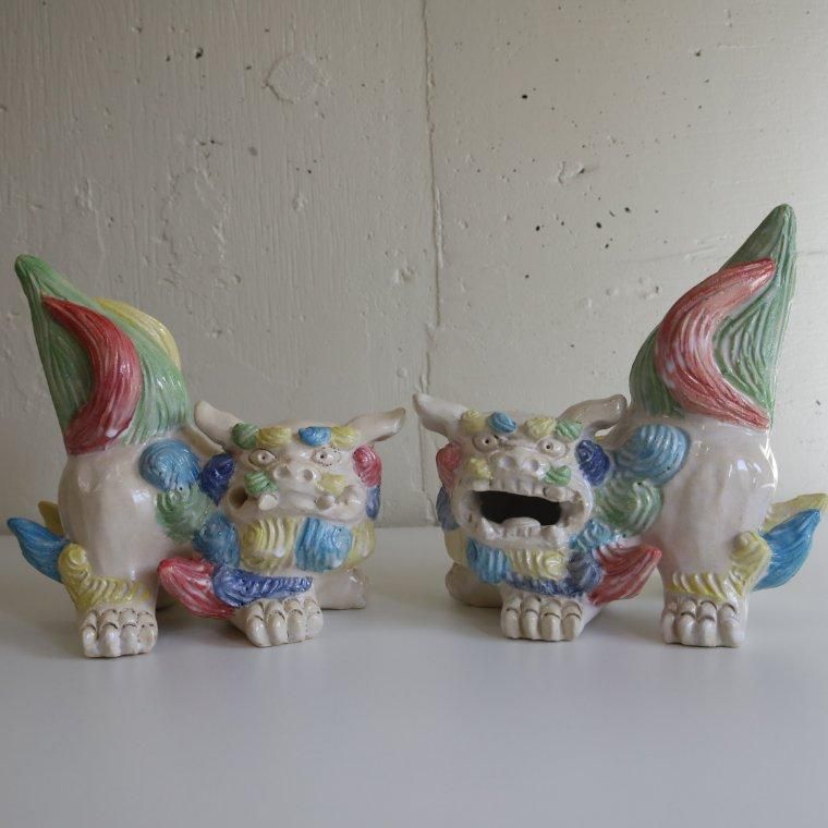 紅型シーサー[一品物のレア品]威嚇シーサー 風水グッズ