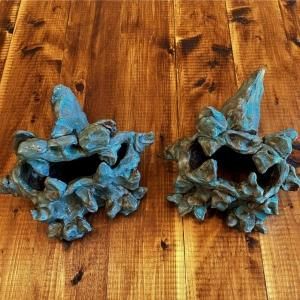 シーサー置物 沖縄陶器やちむんの紅型シーサー 紅27 [一品物