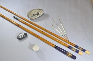 光竹　竿掛け玉の柄セット ヘラ 光竹作 竿掛・玉の柄セット 天地 吟 ヘラ 光竹作 竿掛・玉