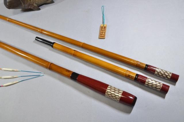 光竹」短竿用竿掛け・玉の柄セット・赤 - 土方釣り具 光竹」短竿用竿掛け・玉の柄セット・赤 - 土方釣り具