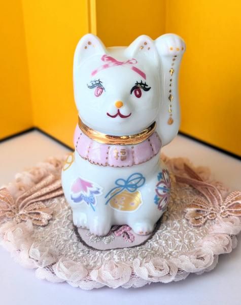 開運招き猫 (ポーセラーツ作品) - 愛新覚羅ゆうはんのマジカル