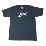 2PAC ロゴ NVY L ヒップホップ Tシャツ (古着) 【メール便可】