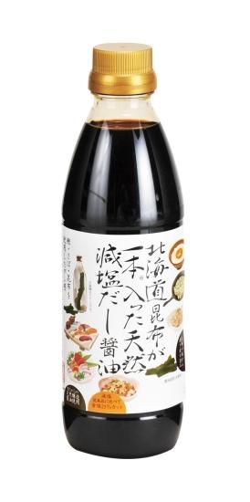 北海道昆布が一本入った天然減塩だし醤油 500ml 伊賀越