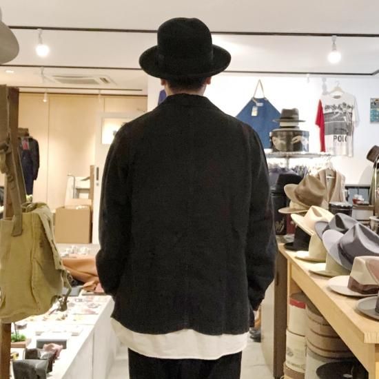 30's BLACK LINEN COVERALL, THE FIFTH STREET MARKET