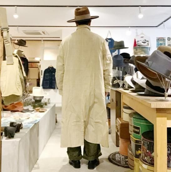 20s 30s 40s フランス　アンティークリネン　コート　アトリエ　ダスター 40-50s French Vintage DUTHILLEUL&MINART Brown D