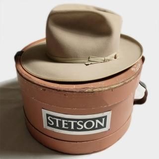 Vintage Stetson Black Velvet Feathered Fedora Hat 7 1/8 The