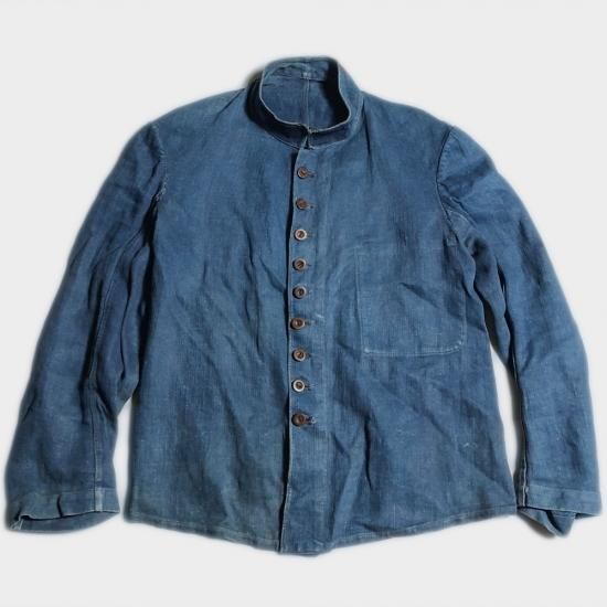 1890's F. INDIGO LINEN FIREMAN JKT, THE FIFTH STREET MARKET 1890's F. INDIGO LINEN FIREMAN JKT, THE FIFTH STREET MARKET