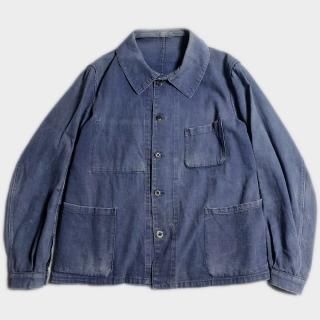 30's F. INDIGO LINEN CHORE JKT