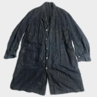 1910's F.BK/INDIGO LINEN M.COAT