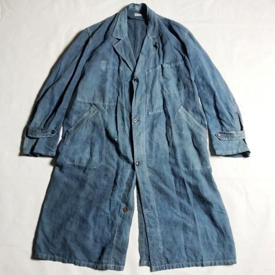 45R 現行 インディゴリネン・ギマミックスツイードCOAT マキシ丈
