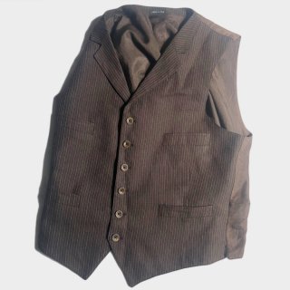 PIN STRIPE LAPEL VEST(ITALY-40S)