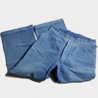 30’s F. BLUE CANVAS WIDE TROUSERS