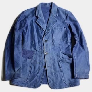 40's F.BLUE MOLESKIN LAPEL JKT