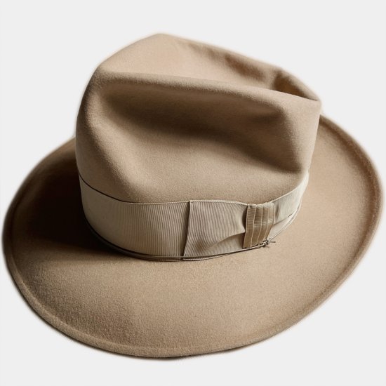 ハットニアミントVINTAGE STETSON 50s ベージュワントーン 58cm - ハット