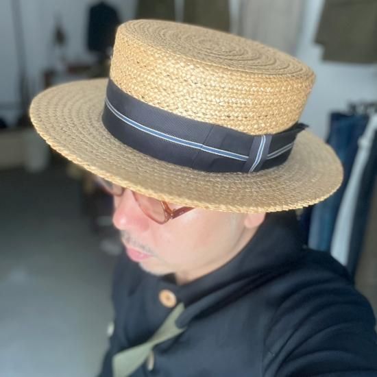 30's UNUSUAL BOATER HAT(57.5CM), THE FIFTH STREET MARKET