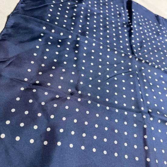 【レア新品】Ralph Lauren ネイビー ドット柄 シルクスカーフ prm-a-137.jpg