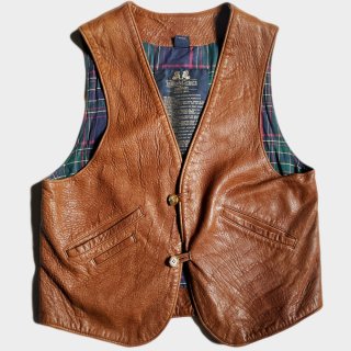 90's LEATHER HUNTING VEST(USA-S)