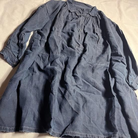 20s〜 フレンチワーク インディゴリネン ビヨード 1930's/1940's Indigo Linen Work Jacket. Sold. #vintageshop