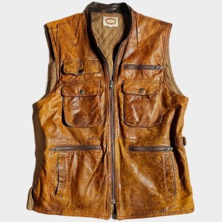 E.80's LEATHER HUNTING VEST(M)
