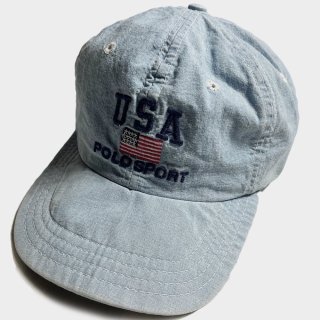 90's CHAMBRAY USA FLAG CAP(USA)
