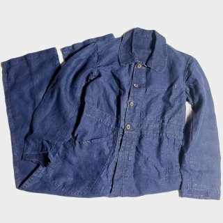 30's FRENCH INDIGO LINEN ALL IN ONE