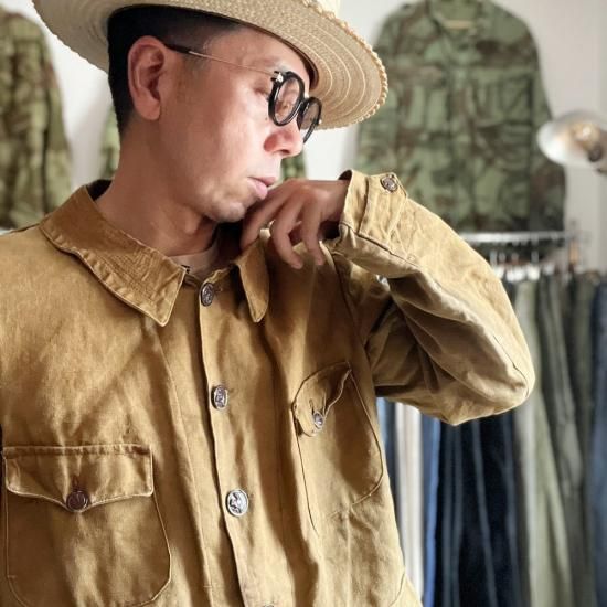 30s French フレンチ リネンハンティングジャケット 30-40s France Vintage SOMLYS Linen Hunting Jack