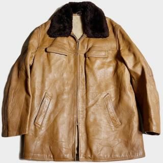 40's FRENCH LEATHER BOMBER JKT