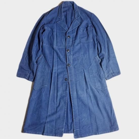 40's F.BLUE TWILL MAQUIGNON COAT, THE FIFTH STREET MARKET
