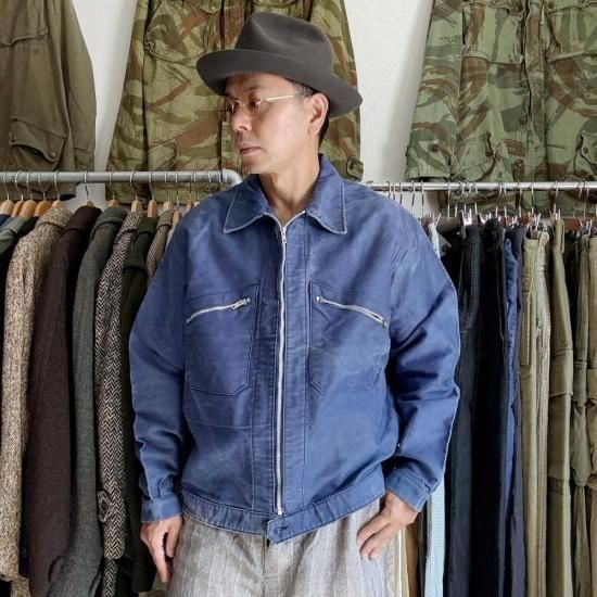 60's F. BLUE MOLESKIN CYCLIST JKT, THE FIFTH STREET MARKET