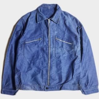 【美品】30's Blue Moleskin Jacket Bleu de chauffe Moleskin Women's Work Jacket Blue