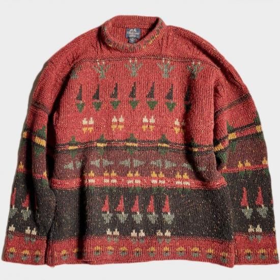 90's NATIVE W. SWEATER(IRELAND-L), THE FIFTH STREET MARKET