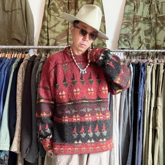 90's NATIVE W. SWEATER(IRELAND-L), THE FIFTH STREET MARKET
