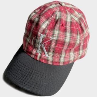 90's CK LOGO CHECK S. CAP(NM-USA)