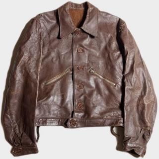 30's FRENCH LEATHER CYCLIST JKT