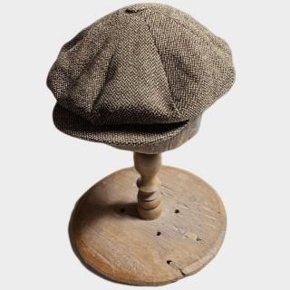 80's TWEED NEWS BOY CAP(ITALY-L)