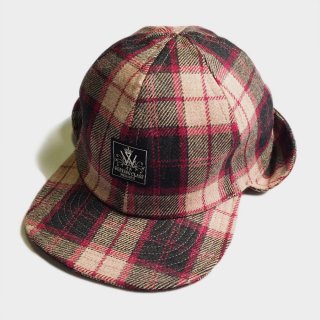  WOOL CHECK EAR FLAP CAP