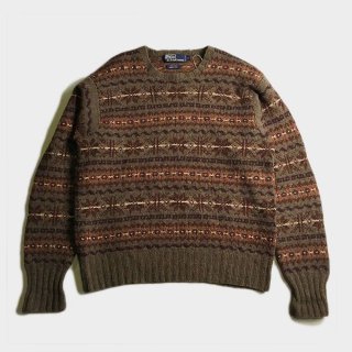 NORDIC HAND KNIT CREW NECK SWEATER