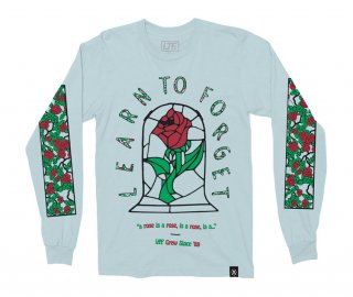 Stained Roses L/S Shirt/BLUE