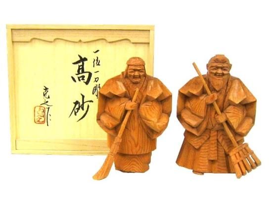高砂人形 一位一刀彫 六寸 克之作 高砂人形 一位一刀彫 六寸 克之作