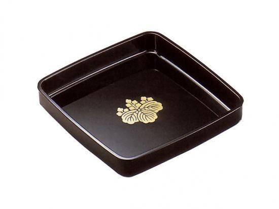 越前塗木製漆器万寿盆10号剣片喰家紋入