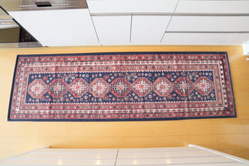イタリア製ペルシャ絨毯風デジタルプリントラグ　オリエンテ　ブルー＜KAZAKI＞ - ソファーカバーなら、有限会社ベイスコーポレーション！