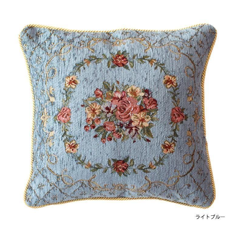イタリア製ジャカード織クッション ブーケ