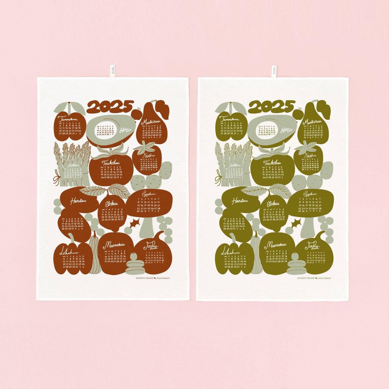 2025年 カレンダータオル グリーン - KAUNISTE FINLAND