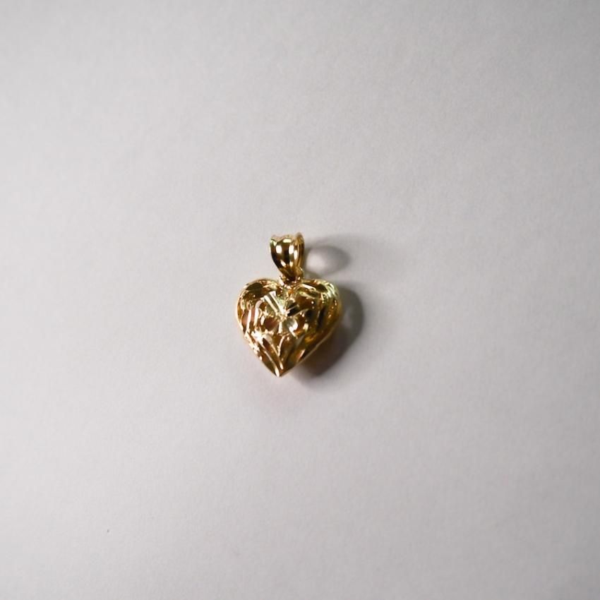 ポイント5倍 10K Yellow Gold 3Dハートチャーム | www.kinderpartys.at