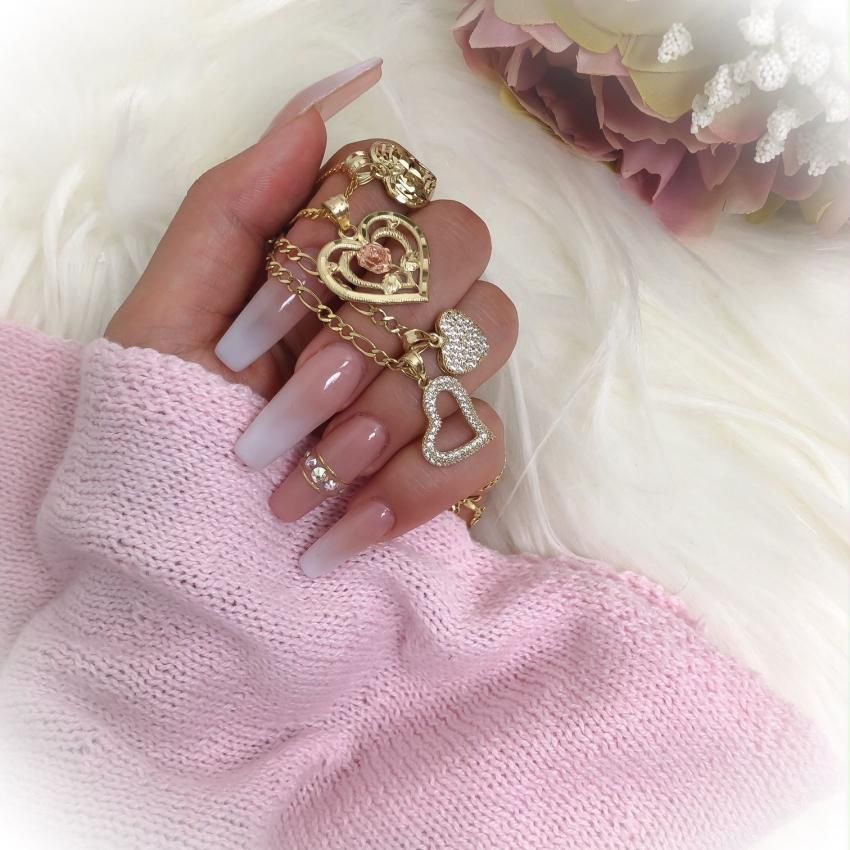 10K Yellow Gold ジルコニアハートチャーム｜海外セレブ